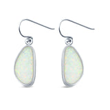 Drop Dangle Earrings Created Opal 925 Sterling Silver (17mm)