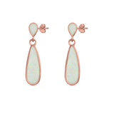 Pear Shape Fashion Stud Earrings Created Opal 925 Sterling Silver (30mm)