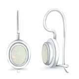 Dangling Leverback Earrings Created Opal 925 Sterling Silver (11mm)