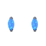 Art Deco Marquise Created Opal Solid 925 Sterling Silver (8.7mm)