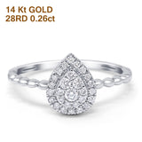 14K Gold 0.26ct Round 9mm G SI Promise Diamond Engagement Wedding Ring