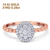 14K Gold 0.28ct Round 8.8mm G SI Solitaire Promise Diamond Engagement Wedding Ring