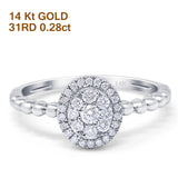 14K Gold 0.28ct Round 8.8mm G SI Solitaire Promise Diamond Engagement Wedding Ring