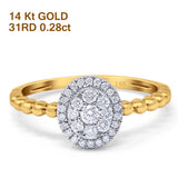 14K Gold 0.28ct Round 8.8mm G SI Solitaire Promise Diamond Engagement Wedding Ring
