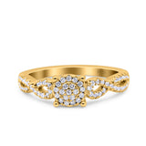 Halo Art Deco Ring Round Wedding Engagement Infinity Band Pave Simulated Cubic Zirconia 925 Sterling Silver (6mm)