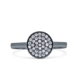 Art Deco Wedding Engagement Bridal Ring Round Simulated Cubic Zirconia 925 Sterling Silver