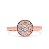 Art Deco Wedding Engagement Bridal Ring Round Simulated Cubic Zirconia 925 Sterling Silver