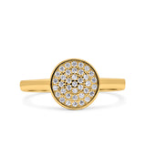 Art Deco Wedding Engagement Bridal Ring Round Simulated Cubic Zirconia 925 Sterling Silver