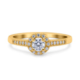 Art Deco Ring Wedding Engagement Band Round Simulated Cubic Zirconia 925 Sterling Silver (7mm)