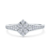 Wedding Engagement Ring Band Round Pave Simulated Cubic Zirconia 925 Sterling Silver (9mm)