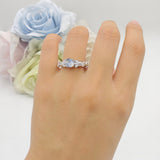 Vintage Floral Leaf Style Round Natural Moonstone Engagement Ring