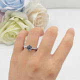 Vintage Dainty Round Natural Rutilated Quartz Engagement Ring