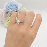 Teardrop Pear Hidden Halo Natural Moonstone Engagement Ring