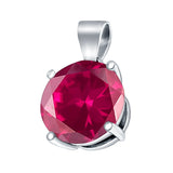 Simulated Cubic Zirconia Round Charm Pendant 925 Sterling Silver (10mm)