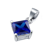 Solitaire Simulated Cubic Zirconia Pendant for Necklace 925 Sterling Silver