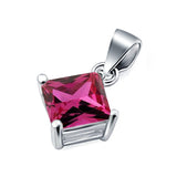 Solitaire Simulated Cubic Zirconia Pendant for Necklace 925 Sterling Silver