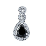 Fashion Jewelry Charm Pendant Pear Simulated Cubic Zirconia 925 Sterling Silver