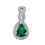 Fashion Jewelry Charm Pendant Pear Simulated Cubic Zirconia 925 Sterling Silver