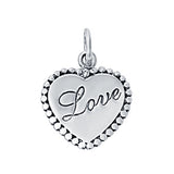 Heart Engraved Love Pendant Charm 925 Sterling Silver