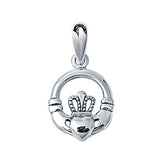 Claddagh Pendant Celtic Heart Charm 925 Sterling Silver