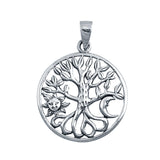 Tree of Life Moon and Sun Pendant Charm 925 Sterling Silver