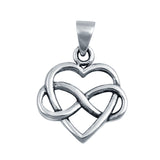 Heart Infinity Charm Pendant 925 Sterling Silver