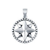 Sterling Silver Compass Arrow Pendant Charm 925 Sterling Silver (17mm)