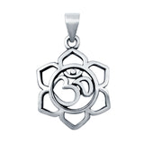 Sterling Silver Om Pendant Charm 925 Sterling Silver (16mm)