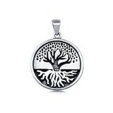 Tree of Life Roots Charm Pendant 925 Sterling Silver (21mm)