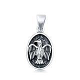 Eagle Pendant Charm Round 925 Sterling Silver