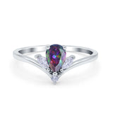 Art Deco Marquise Engagement Ring, Simulated CZ, 925 Silver