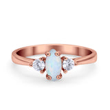Three Stone Wedding Ring Simulated Cubic Zirconia 925 Sterling Silver