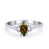 Three Stone Wedding Ring Simulated Cubic Zirconia 925 Sterling Silver