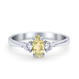Three Stone Wedding Ring Simulated Cubic Zirconia 925 Sterling Silver