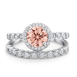 Art Deco Two Piece Wedding Ring Simulated Cubic Zirconia 925 Sterling Silver