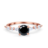 Art Deco Solitaire Wedding Ring Simulated Cubic Zirconia 925 Sterling Silver