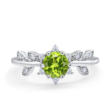 Art Deco Dainty Wedding Ring Round Simulated Cubic Zirconia 925 Sterling Silver