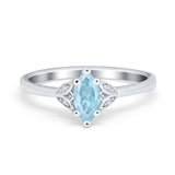 Marquise Art Deco Engagement Ring Simulated Cubic Zirconia 925 Sterling Silver