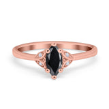 Marquise Art Deco Engagement Ring Simulated Cubic Zirconia 925 Sterling Silver