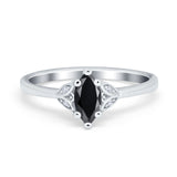 Marquise Art Deco Engagement Ring Simulated Cubic Zirconia 925 Sterling Silver