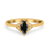 Marquise Art Deco Engagement Ring Simulated Cubic Zirconia 925 Sterling Silver