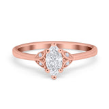 Marquise Art Deco Engagement Ring Simulated Cubic Zirconia 925 Sterling Silver
