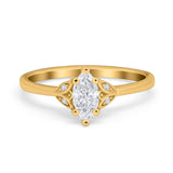 Marquise Art Deco Engagement Ring Simulated Cubic Zirconia 925 Sterling Silver