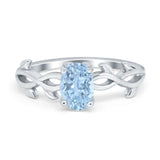Oval Solitaire Art Deco Wedding Ring Simulated Cubic Zirconia 925 Sterling Silver