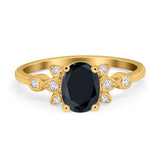 Vintage Style Oval Engagement Ring Simulated Cubic Zirconia 925 Sterling Silver