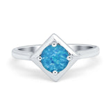 Round Solitaire Engagement Ring Simulated Cubic Zirconia 925 Sterling Silver