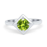 Round Solitaire Engagement Ring Simulated Cubic Zirconia 925 Sterling Silver