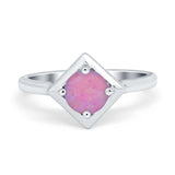 Round Solitaire Engagement Ring Simulated Cubic Zirconia 925 Sterling Silver