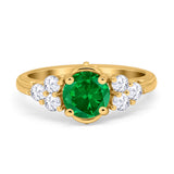 Filigree Wedding Ring Round Simulated Cubic Zirconia 925 Sterling Silver
