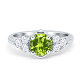 Filigree Wedding Ring Round Simulated Cubic Zirconia 925 Sterling Silver